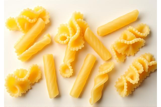 Various shapes of high-quality specialty Italian pasta on display